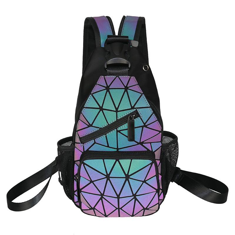 Vielseitiger Mini-Rucksack mit Diamantgittermuster: Multifunktionale Schulter-, Crossbody-, Hüft- und Brusttasche für High-School-Schülerinnen und Frauen.