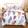 3D Dream Catcher Home Bedding Set Colorful Feather Pattern Quilt Cover and Pillow Cover Bedding Set AU/EU/US Full Size Bedding Set