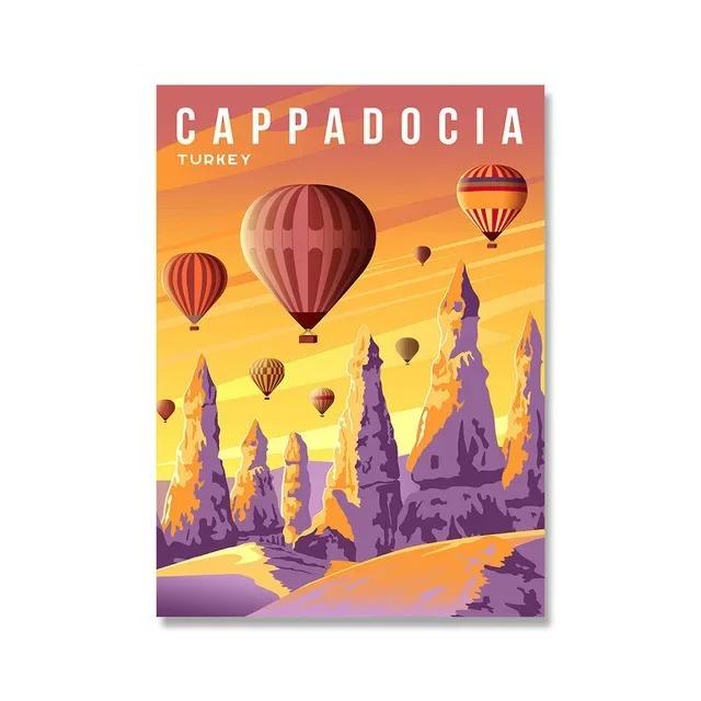 Nordic Vintage Travel Cities Poster Africa Morocco Arabic Landscape Canvas Painting For Living Room Israel Wall Art Decorative