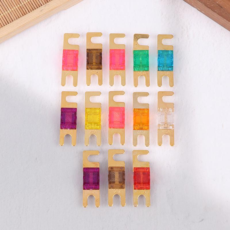 2 Stücke Vergoldete Bolzen Autosicherungen Mini Auto Audio Sicherung 20A 30A 40A 50A 60A 70A 80A 100A 120A 125A 150A 175A 200A 32V Auto Sicherung