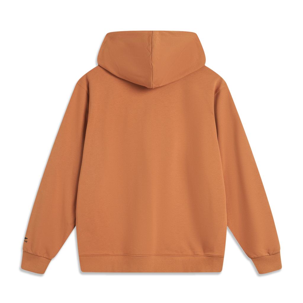 Li Ning Casual Minimalist Hooded Pullover Sweatshirt Men Tops Amber-Brown AWDV811-3