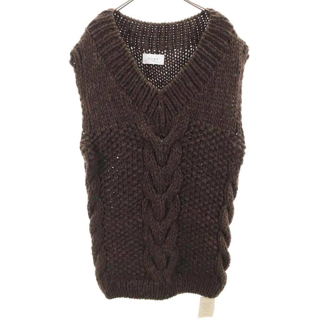 unused ETRE TOKYO Peruvian wool Knit vest F Brown Women Used