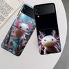 Smiling Salamander Phone Case For Samsung Z Flip 7 6 5G Galaxy Z Flip 5 4 3 Black Hard Cell Cover Luxury PC Shell Coque