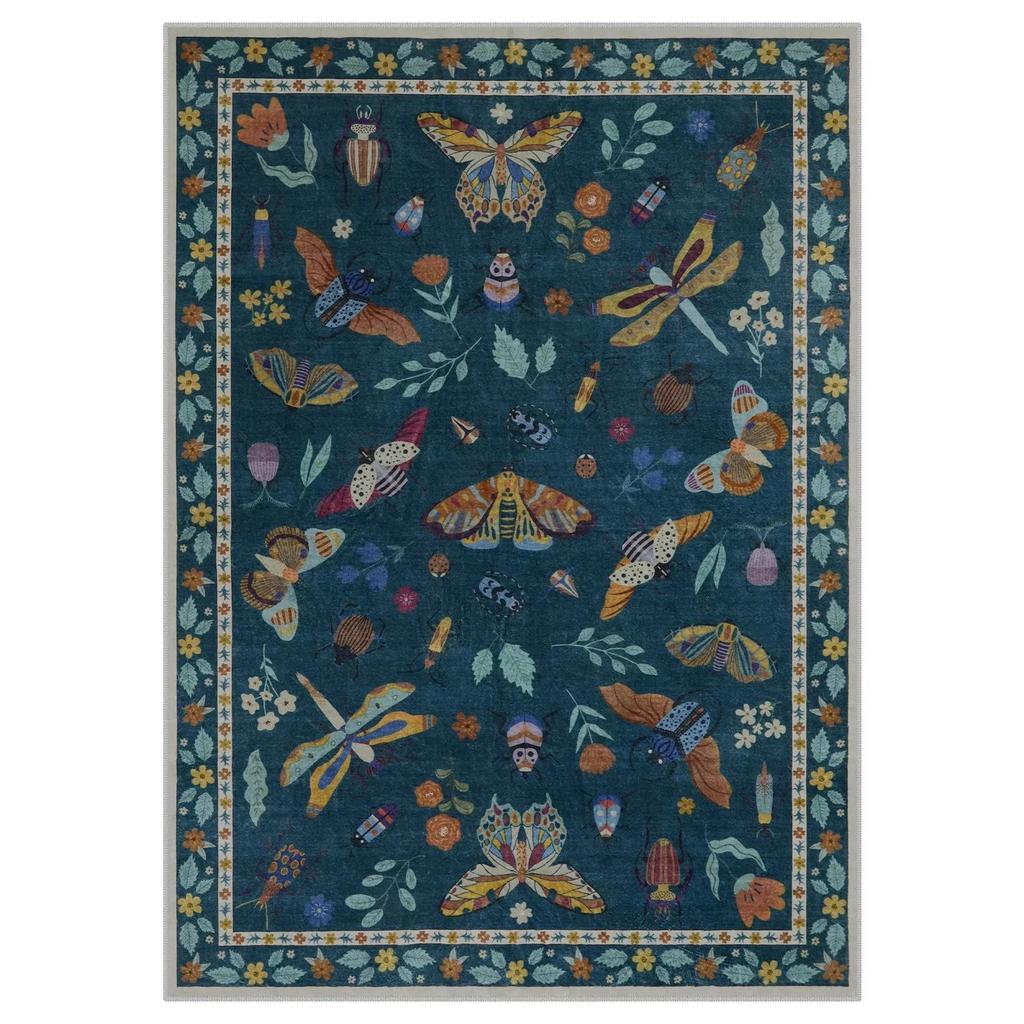 Insect Print Area Rugs, Non Slip Washable Rugs for Living Room,Modern Bedroom Rug Under Bed Large Carpet for Room Decor