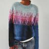 Knitted Women Sweater Print O-neck Long Sleeve Casual Loose Sweaters Female Winter Elegant Trendy Ladies Clothes