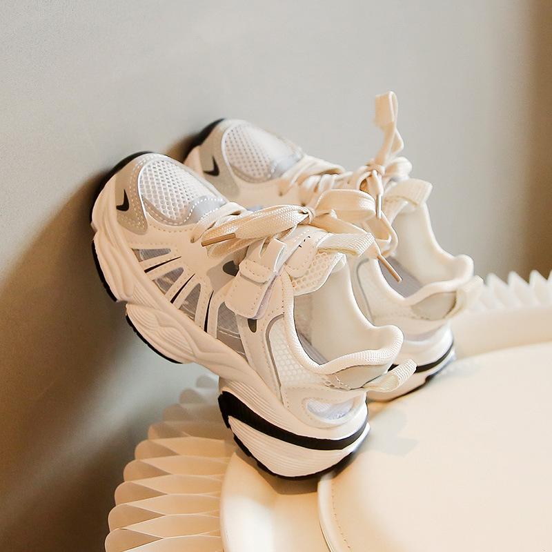 

Детские спортивные сандалии, летние, бежевые, сетчатые, ажурные, для мальчиков и девочек, повседневные, красные, тонкие, мягкие, нескользящие детские сандалии 26