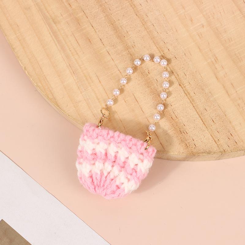 

1:12 Кукольный домик Миниатюрные Вязаные Жемчужные Полосатые Милые Сумочки Кукла Декор Аксессуары Игрушки