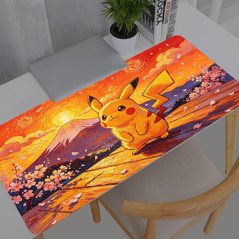 Large Gaming Mouse Pad Anime Pokemon Pikachu PC Durable Computer Gamer Desk Mat For CS GO LOL XXL Laptop Kawaii Mousepad