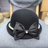 Casual Fashion Top Hat French Hepburn Style Pearl Bow Woolen Beret Fashion Sweet Bow Hat
