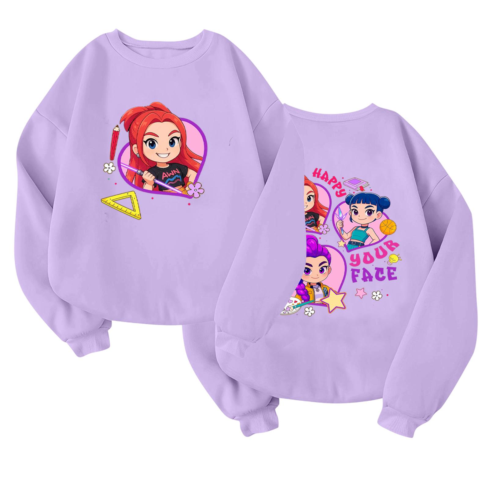 

Детский модный легкий пуловер с длинным рукавом и круглым вырезом с карманами, пуловер с принтом 100