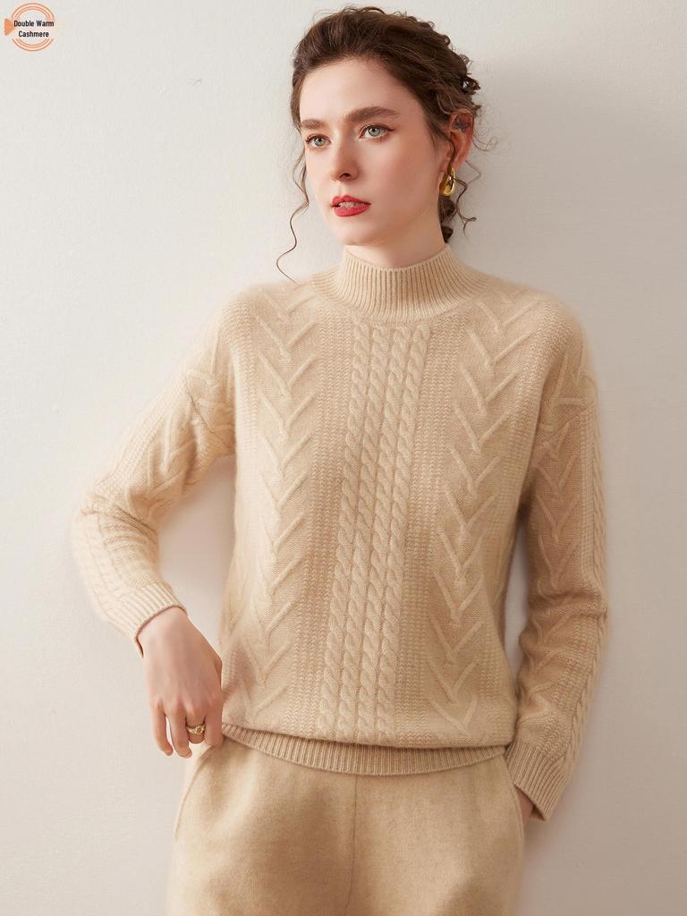 Women's Heavyweight Cashmere Half-High Neck Knit Top