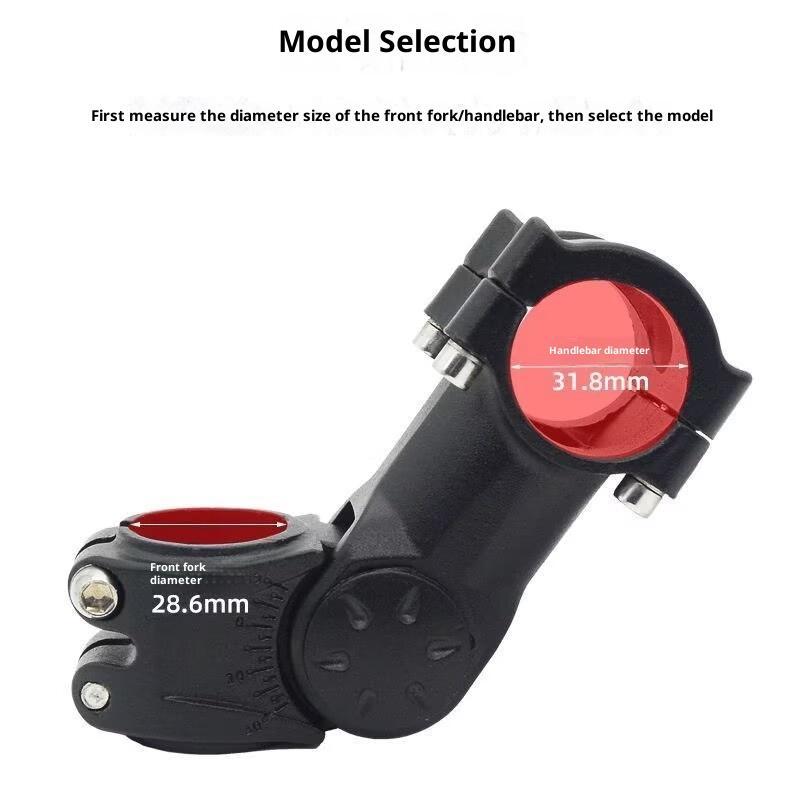 28.6Mm 31.8Mm Bike Stem Aluminum Alloy Adjustable Angle Adjustable Bike Stem Black For 28.6Mm Front Fork Tube, 31.8Mm Handle