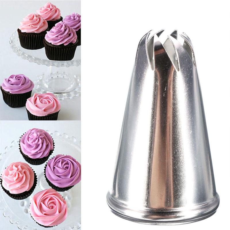 Y3NA Stainless Steel Eight Teeth Drop Rose Flower Piping Tips Nozzle Tool