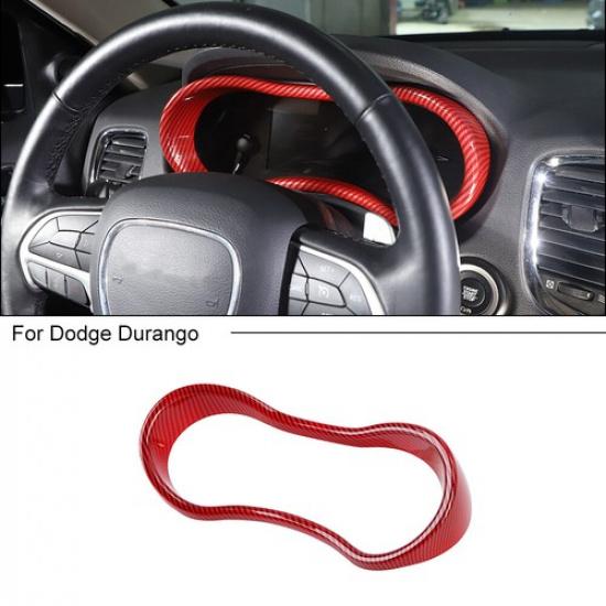 Red Carbon Fiber Dashboard Meter Cover Trim Frame For Dodge Durango 2014-