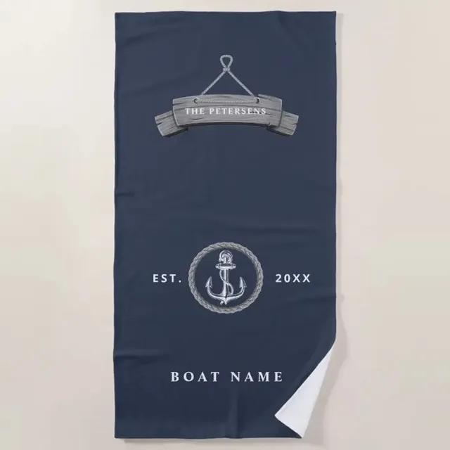 Custom Name Anchor Bath Towel Boat Decorative Towel White Beach Towel Customized Microfiber Large Towel Hot Sale Bath Towels