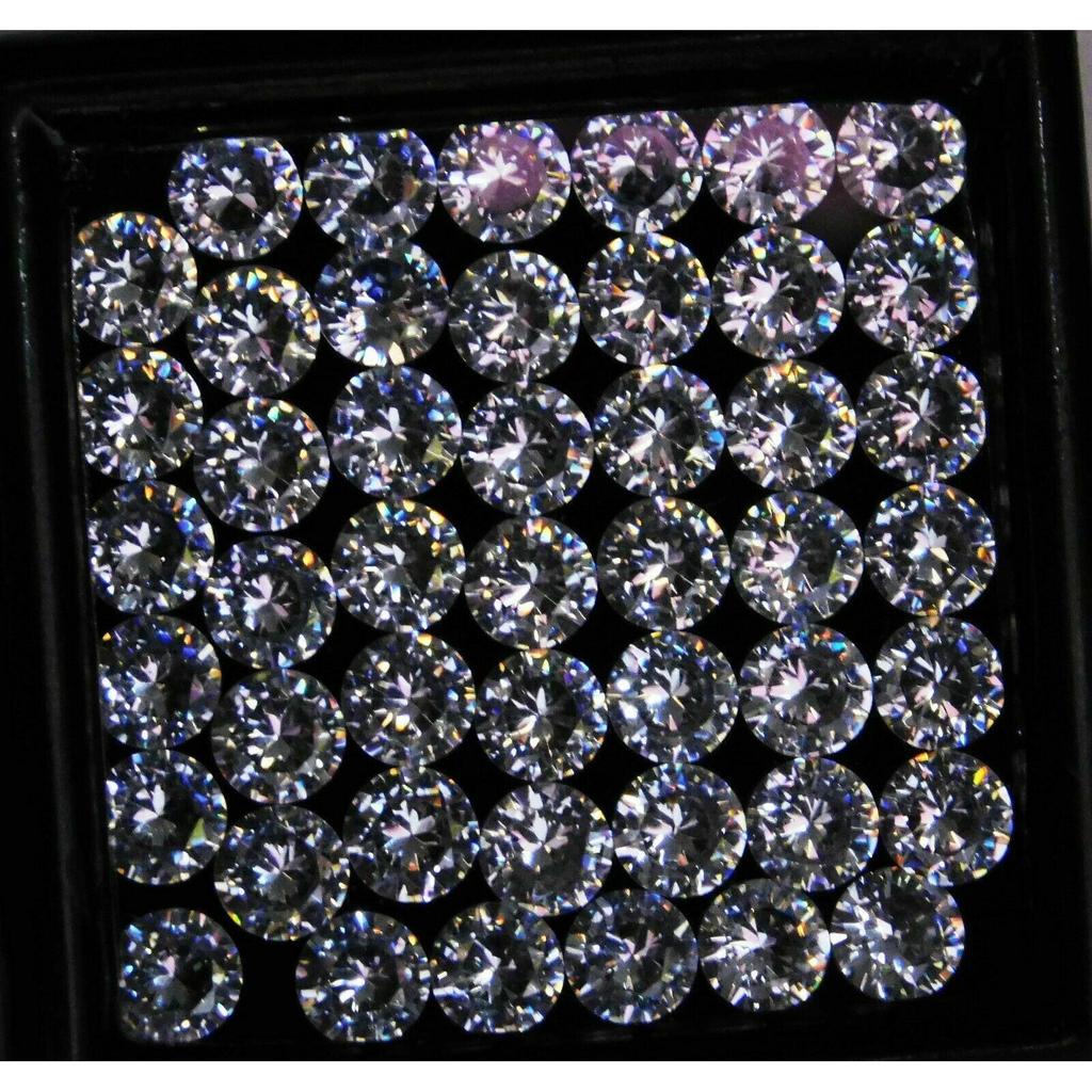 14 Pcs Natural Sapphire Round White Loose Gemstones 5 Mm Lot