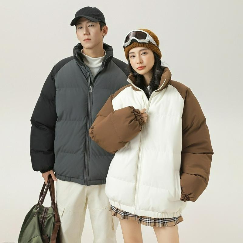 Cotton-padded Clothes for Men and Women with The Same Style In Winter, Stand-up Collar, Windproof, Thickened Cotton-padded Clothes, Color Matching