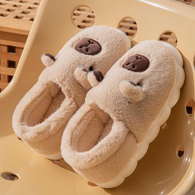 Cartoon Baumwollschuhe Kapibara Herbst und Winter Freizeit Zuhause Indoor Verdickte Sohle Warme Plüsch Baumwollpantoffeln