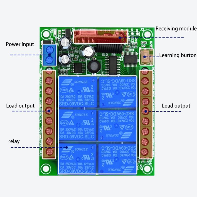 Wireless Remote Switch,1000M Meters Long Distance,DC 12V/24V Relay RF Remote Control Switch for Garage/Gate/Motor/Li