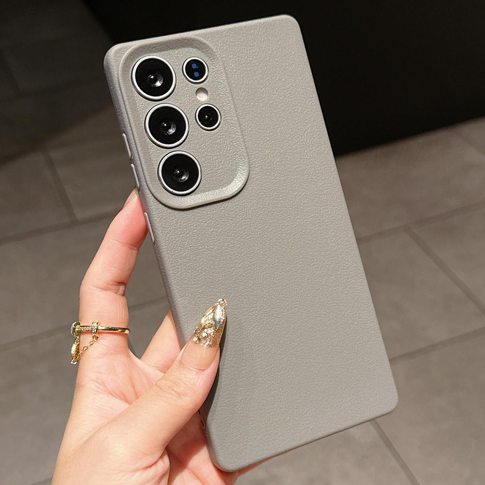 

Samsung Galaxy A16 A07 S23 S24FE S25 Xiaomi Poco X7 M7 Redmi для iPhone 17 16 15 Pro Max Infinix Realme Чехлы для телефонов Мягкий серый Кожаный узор TPU Чехол Realme NARZO 50A