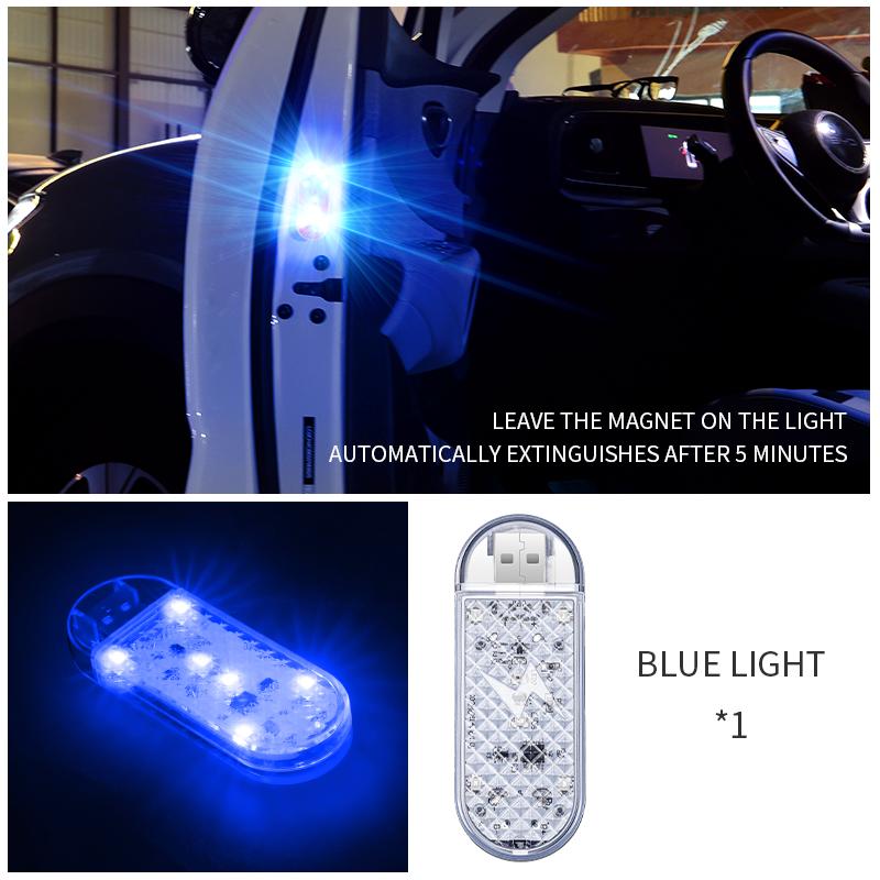 1/2PCS Car RGB LED Door Strobe Warning Signal Lights USB Magnetic Welcome Light Safe Anti-collision Emergency Lamp