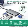 Sanwa Supply USB Docking Hub LAN and Card Type-C (with VGA, HDMI, Port, Reader) USB-3TCH13S2
