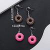 Two Pairs of Realistic Resin Donut Earrings (Pink/White Powdered Sugar)