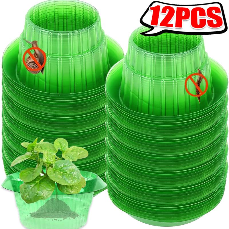12/1x Insect-Proof Flower Pot Covers Vegetable Protection Cover Snail Neck Round Thickened Garden Green Plant Protection Hats