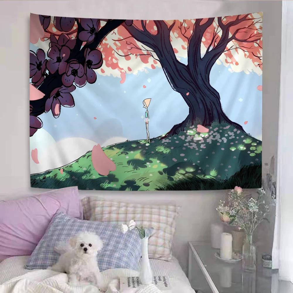 Cartoon Steven Universe Anime Tapestry Hanging Tarot Hippie Wall Rugs Dorm Home Decor