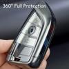 IUIU Key Fob Cover Smoked Color, Black Fob Protector, Premium TPU Case Compatible with BMW 1 2 3 5 6 Series, X1 X2 X3 X5 X6 X7