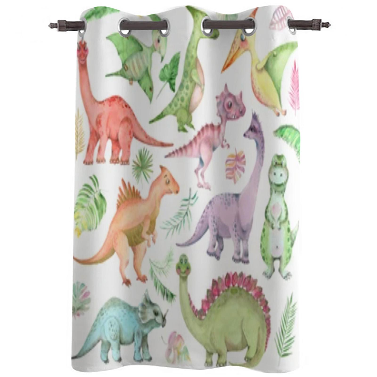 Мультяшные акварельные динозавры оконная занавеска для детской комнаты домашние жалюзи — фото 2