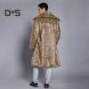 Men Long Faux Fur Overcoat Lapel Long Sleeve Windproof Open Front Coat Thickened Warm Imitation Fur Outwear