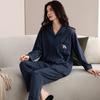 Women's Pure Cotton Long Sleeve Pajama Set - Loose Fit, Plus Size, for Autumn/Spring