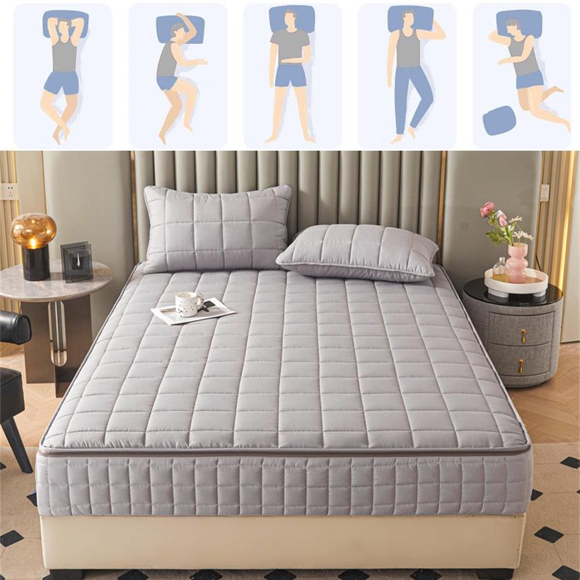 5-Sides Fuffy Enclosed Mattress Cover with Zipper Dust-Proof Fitted Sheet for Double Queen King Bed Thicken Mattress Protector