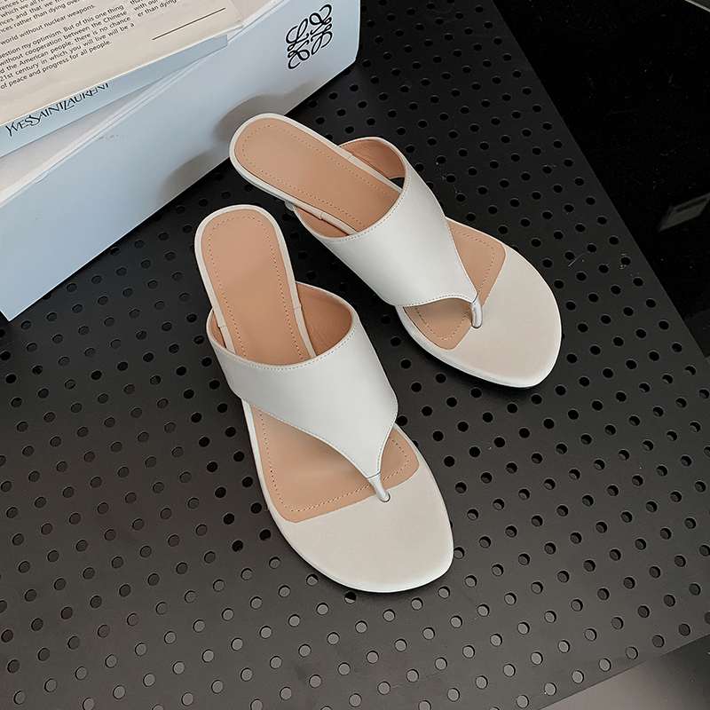 Krazing Pot Suede Mules Summer Size 40 Outside Slippers Flip Flops Stiletto High Heels Women Peep Toe Sandals