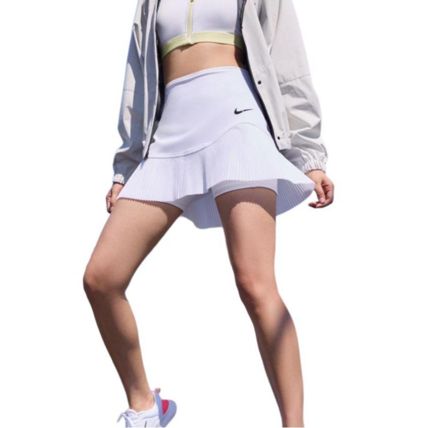 Nike SS24 DRI FIT Casual Short Skirts Women's White/White/Black FD6533-100