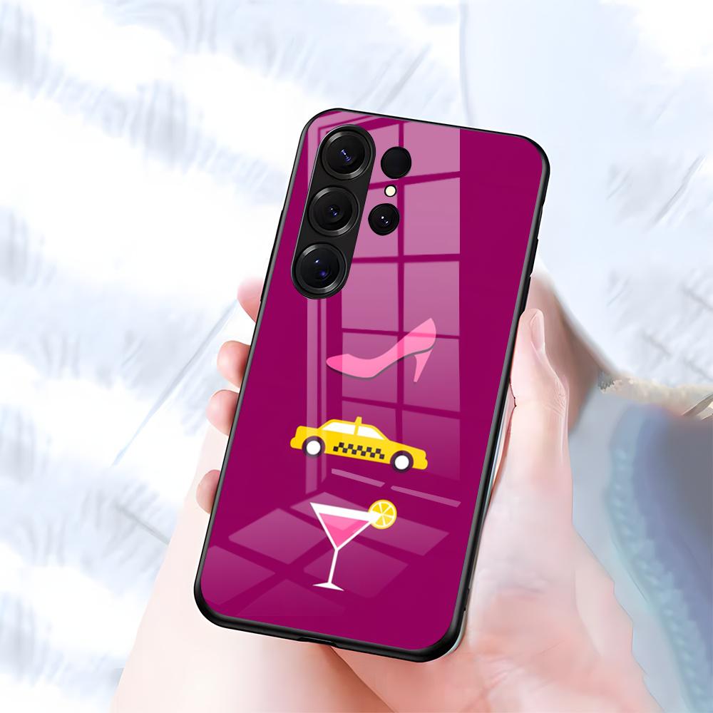 S-Sex And The City TV Phone Case For Samsung S26 S25 S24 FE S23 S22 S21 Plus S20 Ultra Note20Ultra Black Glass Cover