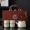 Ru Kiln Celadon Loop Handle Teapot Set Gongfu Tea Ceremony Chinese Style Corporate Business Gift Boxed Souvenir