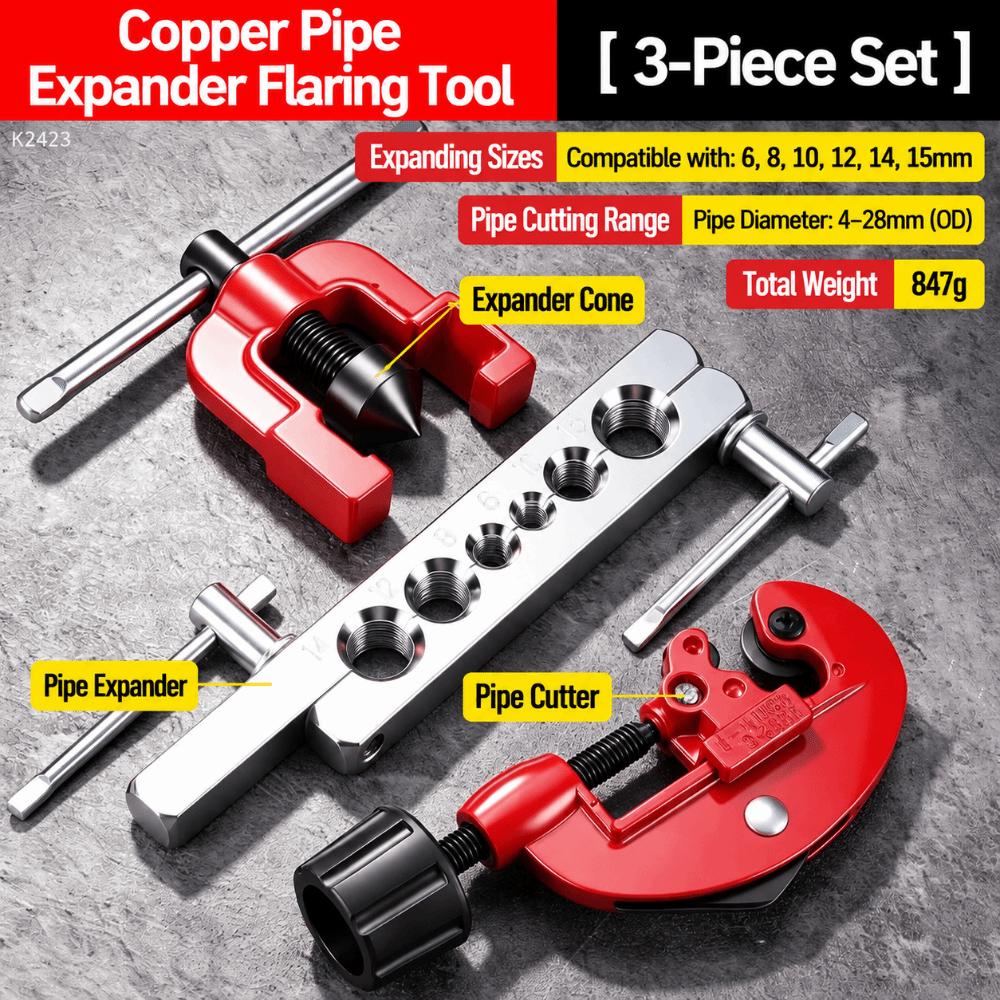 3Pcs/Box Universal Fit Tube Flaring Tool Quick Cut Pipe Cutter HVAC Tool Air Condition Repair