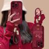 Flower Pony Lanyard for Apple 17 New Year Mobile Phone Case Iphone16promax Silicone 15 Lambskin 14