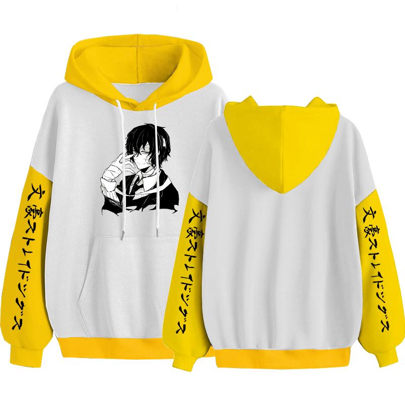 Anime Manga Bungo Stray Dogs Dazai Osamu Bluzy z kapturem Hip Hop Y2k Kobiety Mężczyźni Bluzy z kapturem Zima Casual Ciepłe kurtki z zamkiem błyskawicznym Płaszcze