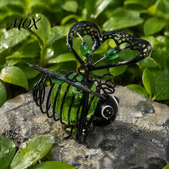 Wetterfeste Garten-Bienenleuchten, Solarbetriebene Hängelichter, Metall-Wackel-Federschmuck, Skurrile Hofdekorationen, IP65 Wasserdichte Lichterketten für