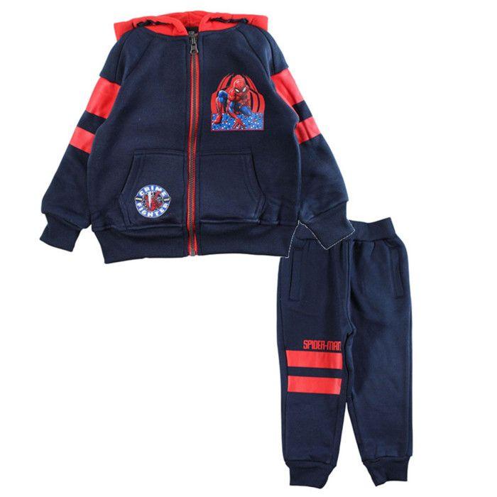 Jogging Spiderman enfant - Sweat à Capuche et Pantalon bleu marine (2- 8 Ans) - - Bleu