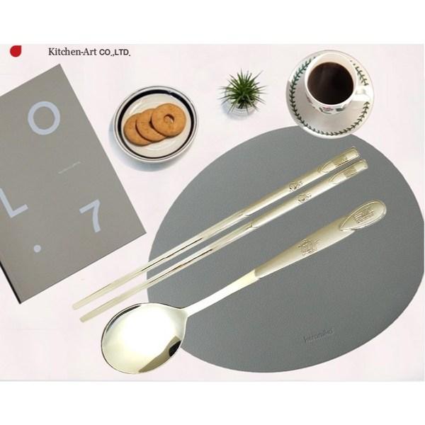 Kitchen Art Domestic Golden Lucky Pig Titanium Stainless Steel Spoon Luck and Wealth Design Bulk Packaging Set of 4, Korean Popular Tableware