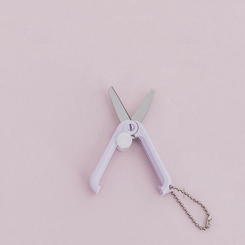 Mini Folding Scissors Simple Portable Paper Cutter Student Stationery Scissor Outdoor Camping Supplies Multifunction Keychain