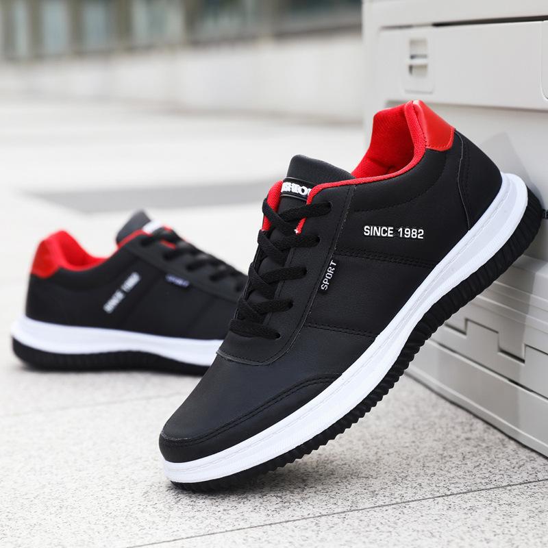 2024 New Spring and Autumn Men's Shoes Leather Surface Anti slip and Wear Resistant Lace up Round Head Men's Casual Shoes