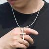 Hip Hop Trend Kreuzanhänger Halskette für Männer Einfach Punk Silberfarbe Titanstahl Kette Vielseitig Street Schmuck Zubehör