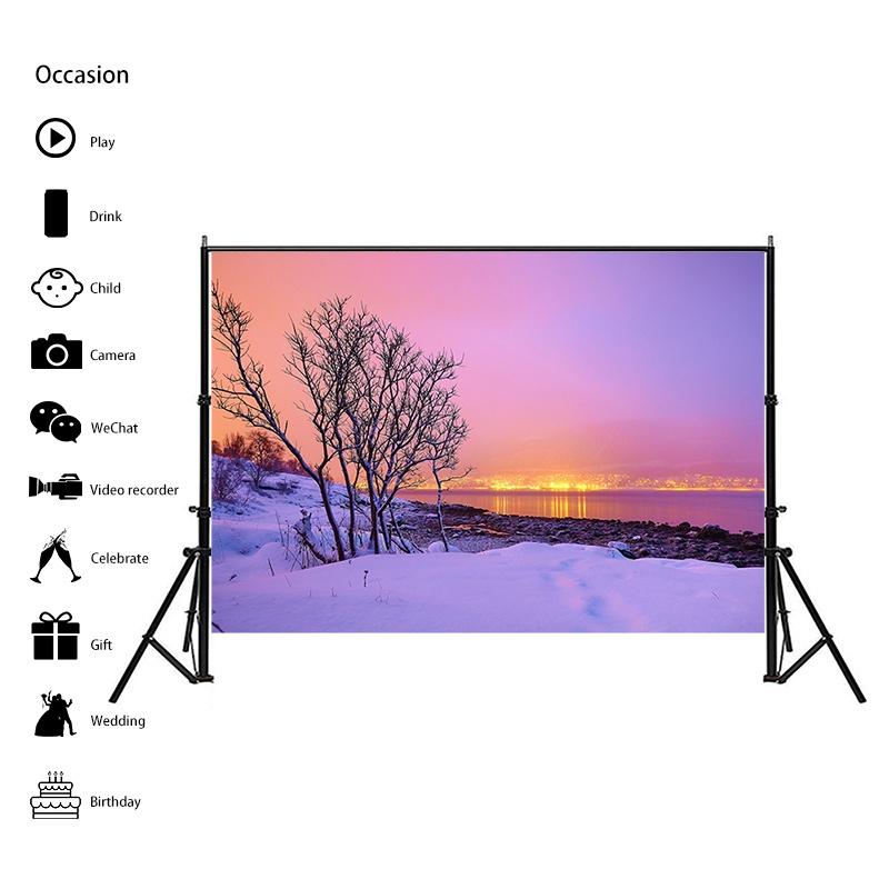 Winter Nature Landscape Photography Background Snow Mountain Forest Studio Photo Backdrops Christmas Theme Living Room Wall Hanging Tapestry Decor