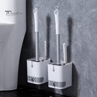 Toilet Brush with Comfortable Handle Efficient Cleaning Comfort Grip Toilet Brush with Wall-Mountable Holder Bathroom Accessories