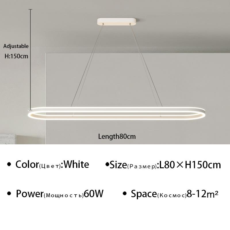 Modern Ring LED Pendant Lamps Dimmable For Kitchen Office Restaurant Dining Living Room Minimalist Chandelier Lighting Fixture